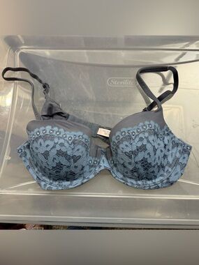 Victoria's Secret - steel blue/gray lightly lined Demi bra